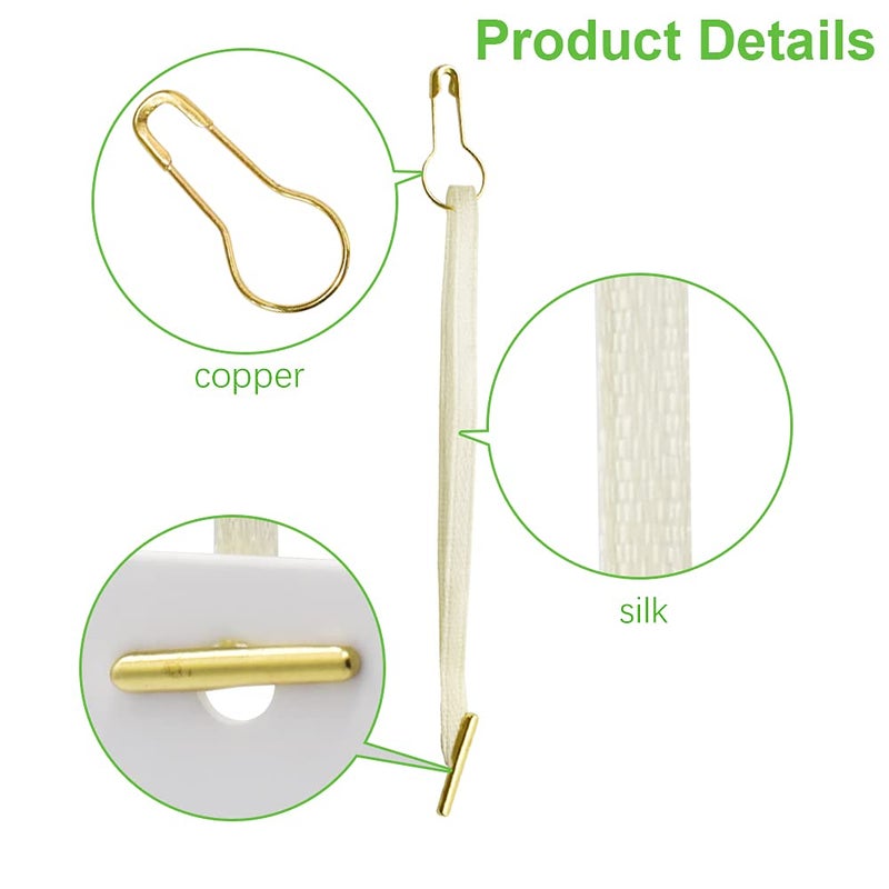 Renashed 4.5" 500Pcs Hang Tag Fasteners Silks and Satin Strings Safety Pin and Barb Easy and Fast to Attach (Beige) - Image 5